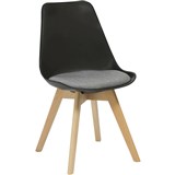 VIRGO DINING CHAIR BLACK PP SHELL GREY CUSHION