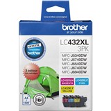 BROTHER LC432XL INK CARTRIDGE VALUE PACK 3 COLOURS LC432XL3PKS