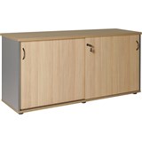 RAPIDLINE CREDENZA SLIDING DOORS 1200WX450DX730MMH OAK AND IRONSTONE