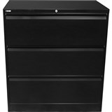 RAPIDLINE GO LATERAL FILING CABINET 3 DRAWER 900WX473DX1016MMH BLACK