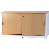 LOGAN CREDENZA SLIDING DOORS 1800W X 450D X 730MMH WHITE AND OAK