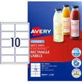 AVERY DURABLE LASER LABELS L7148 96X51MM RECTANGLE WHITE 10UP PK10