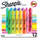 SHARPIE TANK HIGHLIGHTER MARKER CHISEL TIP ASSORTED COLOUR PK12