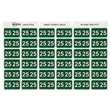 AVERY SIDE TAB YEAR 25 CODING LABELS 25X38MM DARK GREEN PK180