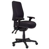 BURO ROMA HIGH BACK TASK CHAIR WITH ARMS WITH SEAT SLIDE FABRIC SEAT AND BACK BLACK