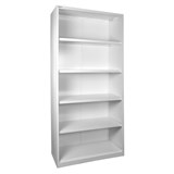 STEELCO BOOKCASE 4 SHELVES 900W X 400D X 2000MMH ALL WHITE
