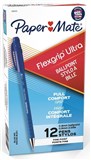PAPERMATE FLEXGRIP ULTRA BALLPOINT PENS FINE 08MM BLUE BOX OF 12