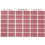 ALPHABETICAL COLOUR CODING LABEL SHEET J PK OF 180