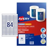 AVERY LASER LABELS WHITE L7656 46X1111MM 84UP 2100 LABELS PK25