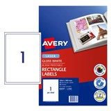 AVERY GLOSS LABEL 1 PER PAGE L7767 959767 PACK 25 SHEETS