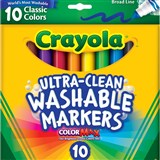 CRAYOLA WASHABLE BROAD MARKER 10 ASSORTED CLASSIC COLOURS