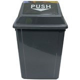 CLEANLINK RUBBISH BIN WITH BULLET LID 25L GREY