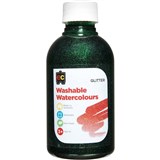 EC WASHABLE WATERCOLOUR PAINTS 250ML GLITTER GREEN