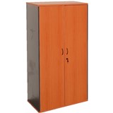 Rapid Worker Full Door Stationery Cupboard 1800Hx900W x450D Cherry and Ironstone