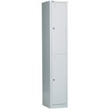 Go Steel Storage Locker Two Door 1830Hx305Wx455mmD Silver Grey