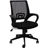 VESTA MESH MEDIUM BACK OFFICE CHAIR WITH ARMS BLACK FABRIC SEAT