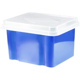 ITALPLAST STORAGE FILE BOX BLUEBERRY BASE CLEAR LID
