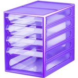 ITALPLAST 4 DRAWER GRAPE OFFICE ORGANISER I330FGP