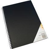 QUILL VISUAL ART DIARY 110GSM A4 BLACK 120 PAGE