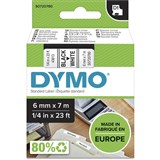 DYMO D1 LABEL CASSETTE TAPE 6MM x 7M BLACK ON WHITE