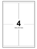 LABELS LASERINKJET 4 SHEET 991X139MM BOX 100 SHEETS L4 511504  320 025 700