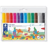 STAEDTLER NORIS CLUB MARKERS JUMBO ASSORTED COLOURING TEXTAS WLT12
