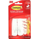 3M COMMAND ADHESIVE HOOKS MEDIUM 17001 PK2
