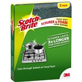SCOTCHBRITE SCRUB SPONGES Scourers Twin Pack of 2