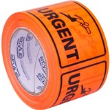 STYLUS FLUORO LABEL TAPE Urgent Black Orange 75x100mm