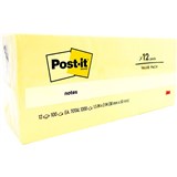POSTIT 653 NOTES 3M 36X48MM THM70016043476 YELLOW SINGLE PAD