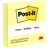 POSTIT NOTES YELLOW LINED FAT PAD 675YL 98X98MM 300 SHEETS