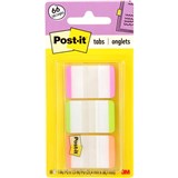 POSTIT 686LPGO DURABLE TABS 25X38MM WHITE WITH PINK GREEN ORANGE PACK OF 66