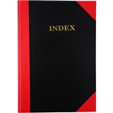 A4 RED  BLACK HARDCASE NOTEBOOK INDEXED 200 PAGE