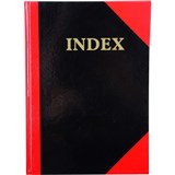 RED AND BLACK NOTEBOOK GLOSS COVER A4 100 LEAF INDEXED CUMBERLAND