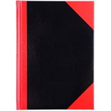 RED AND BLACK NOTEBOOK GLOSS COVER A5 200 LEAF CUMBERLAND