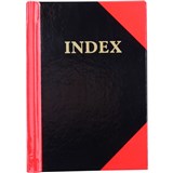 RED AND BLACK NOTEBOOK GLOSS COVER A7 100 LEAF INDEXED CUMBERLAND