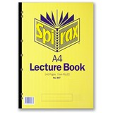 SPIRAX 907 A4 LECTURE PAD RULED 140 PAGE SIDE OPENING