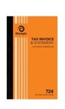 OLYMPIC CARBONLESS INVOICE  STATEMENT BOOK 724 DUPLICATE 200X125MM 27750 140870 142800