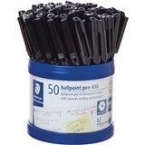 STAEDTLER STICK 430 BALLPOINT PEN M9 MEDIUM BLACK CUP 50