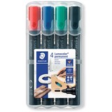 STAEDTLER 352 DRYSAFE PERMANENT MARKERS 4 ASSORTED LUMO WLT4
