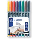 STAEDTLER OHP PERMANENT FINE LUMOCOLOR PEN 318WP8 PK8 06MM