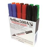 ARTLINE 500A WHITEBOARD MARKER BULLET 2MM TIP 6 ASSORTED COLOURS BOX OF 12