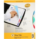 A4 DIVIDERS VIEW TAB 5 TAB EXTRA WIDE PP COL 37845