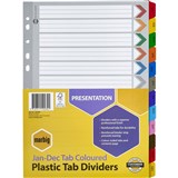 A4 DIVIDERS JANDEC REINFORCED MYLAR TAB MULTI COLOUR