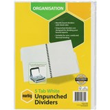 A4 DIVIDER 5 TAB WHITE UNPUNCHED MARBIG ACO 37305 SET 604508