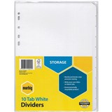 A4 DIVIDERS 10 tab Manilla WHITE SET 605007