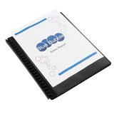 A4 MARBIG DISPLAY BOOK BLACK REFILLABLE 20 POCKET WITH WITH INSERT FRONT COVER