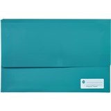 MARBIG POLYPICK DOCUMENT WALLET FOOLSCAP 25MM GUSSET TEAL GREEN