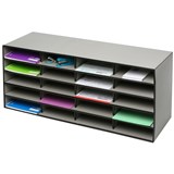 MARBIG LITERATURE SORTER 20 COMPARTMENTS GREY