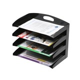 MARBIG DESKTOP ORGANISER 4 TIER METAL BLACK